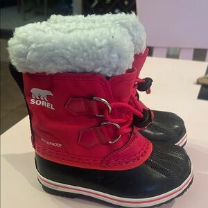 Sorel Kids Pink and Black Snow Boots